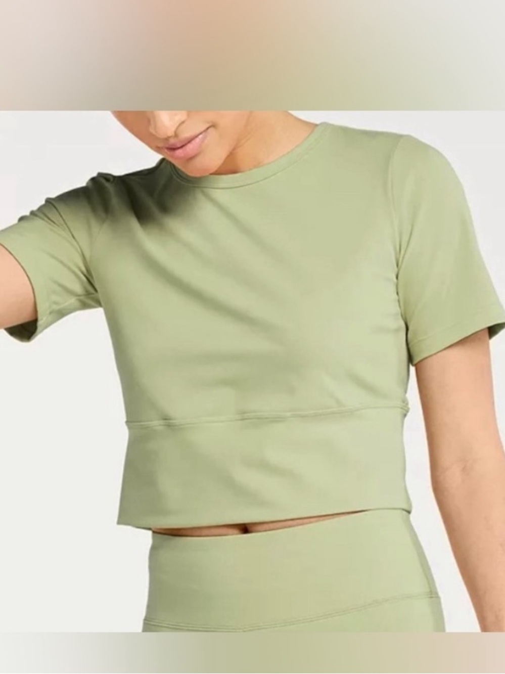 NEW FLX Affirmation Travel Crop‎ Top Light Green XL Activewear Athleisure Gym